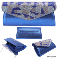 BK FABRIC W/ STONE EVENING BAG